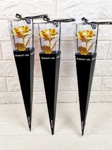 1 Vàng Hoa Hồng Nhân Tạo Thân, Lãng Mạn Hoa Giả Cho Ngày Của Mẹ, Đảng Tốt Nghiệp Đảng Quà Tặng - Nhiều màu - Xem 4