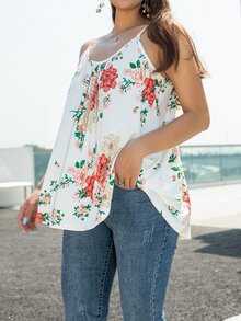 AAmilife Floral Print Cami Top - White - View 6