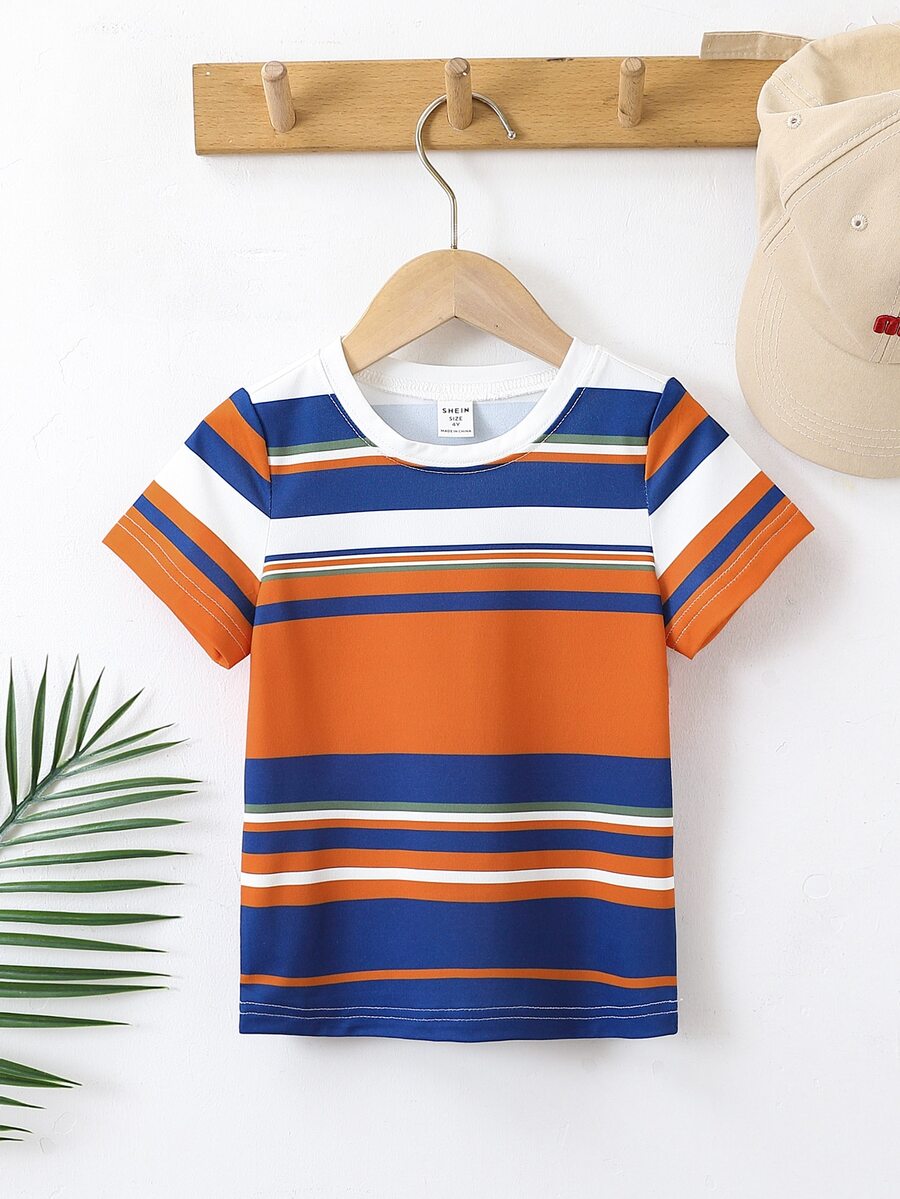 Toddler Boys Striped Print Tee - Multicolor - View 1