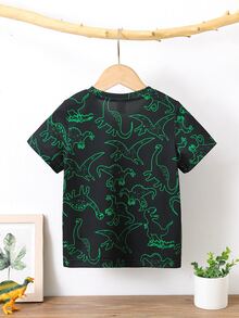 Toddler Boys Dinosaur Print Patch Detail Tee - Multicolor - View 2