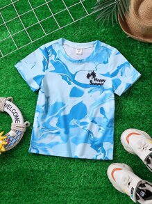 Toddler Boys Letter Graphic Tee - Blue - View 1