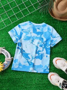 Toddler Boys Letter Graphic Tee - Blue - View 2