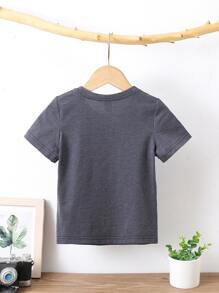 Toddler Boys Letter Graphic Tee - Grey - View 2