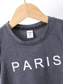 Toddler Boys Letter Graphic Tee - Grey - View 4