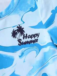 Toddler Boys Letter Graphic Tee - Blue - View 4