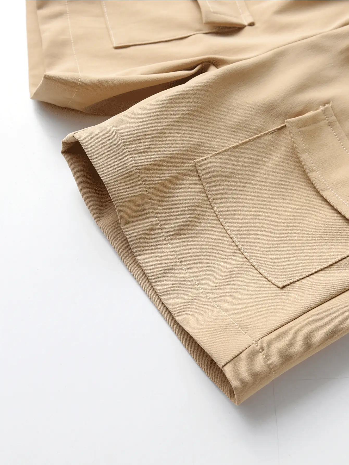 Toddler Boys Flap Pocket Solid Shorts - Khaki - View 3