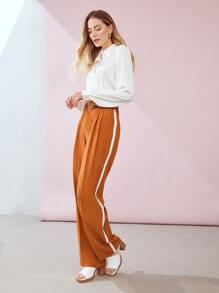 MOTF PREMIUM 鏈條細節繫腰帶連衣裙長褲 - 薑色 - 查看 5