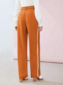 MOTF PREMIUM 鏈條細節繫腰帶連衣裙長褲 - 薑色 - 查看 8