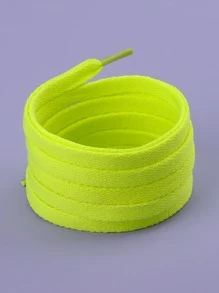 1雙極簡鞋带螢光綠滌綸時尚配件適用於運動鞋 - 綠色 - 查看 2