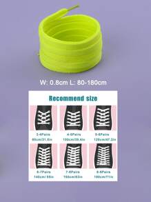 1雙極簡鞋带螢光綠滌綸時尚配件適用於運動鞋 - 綠色 - 查看 4