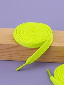 1雙極簡鞋带螢光綠滌綸時尚配件適用於運動鞋 - 綠色 - 查看 5