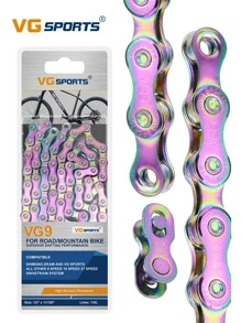 Cadena de bicicleta 9 Velocidad 9s Cadena unicolor Arco iris MTB Cadena de bicicleta de carretera de montaña - Multicolor - Ver 1