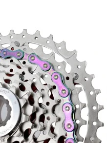 Cadena de bicicleta 9 Velocidad 9s Cadena unicolor Arco iris MTB Cadena de bicicleta de carretera de montaña - Multicolor - Ver 5