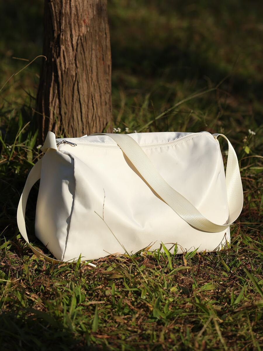 Oversized Hobo Bag Minimalist Wet Dry Pockets For Sports - Beige - View 1