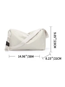 Oversized Hobo Bag Minimalist Wet Dry Pockets For Sports - Beige - View 5