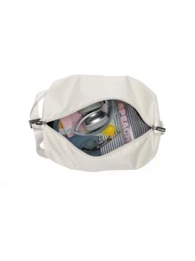 Oversized Hobo Bag Minimalist Wet Dry Pockets For Sports - Beige - View 6
