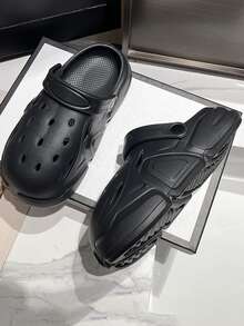 女士鏤空時尚黑色洞洞鞋適用於和戶外