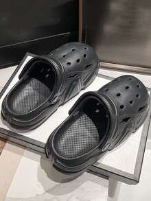 女士鏤空時尚黑色洞洞鞋適用於和戶外