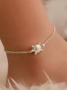 海龜裝飾腳錬 - 銀色 - 查看 1