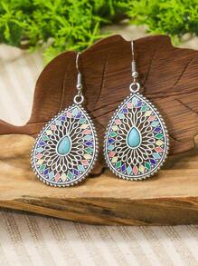 水滴形耳墜 - 彩色 - 查看 1