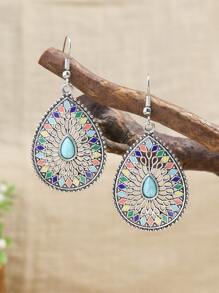 水滴形耳墜 - 彩色 - 查看 2