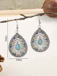 水滴形耳墜 - 彩色 - 查看 3