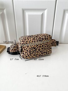 Riñonera pequeño con patrón de leopardo nailon - Multicolor - Ver 3