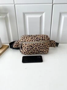 Riñonera pequeño con patrón de leopardo nailon - Multicolor - Ver 6