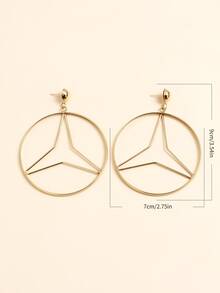 Hollow Out Round Drop Earrings - Yellow Gold - View 4
