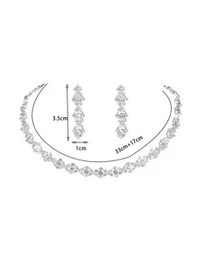 Conjunto de colar e brincos Supra Diamanto Gorgeous-Luxury com lindo brilho, conjunto de joias de festa de casamento 3 em 1 com strass de cristal