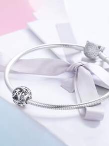 1 Máy Tính Thời Trang Đính Đá Cubic Zirconia & Chữ Trang Trí Bạc Tự Làm Đính Hạt Dành Cho Nữ Cho Tự Làm Trang Sức Làm - Bạc - Xem 3