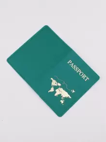 字母印花护照夹 旅行度假配件 节日用品 旅行收纳袋 旅行用品 旅行钱包 护照夹 护照钱包 海滩度假包 夏季圣诞假期 - 綠色 - 查看 6