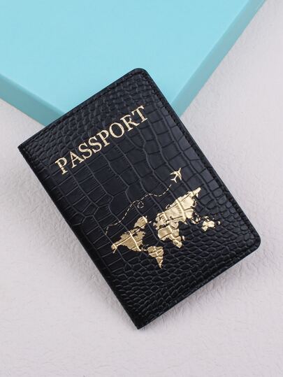 Estuche para pasaporte con estampado de letras para viaje Porta pasaporte Cartera para pasaporte Útiles escolares Material escolar para la escuela para estudiantes Funda para pasaporte Bolsa para pasaporte para vacaciones Bolsa para pasaporte para vuelo para regreso a la escuela para hombres y mujeres Artículos esenciales de viaje Accesorios de viaje