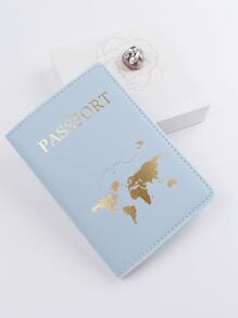 信封印花護照套,旅行度假必備配件,適用於假日季節 - 淺藍色 - 查看 5