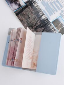 信封印花護照套,旅行度假必備配件,適用於假日季節 - 淺藍色 - 查看 7