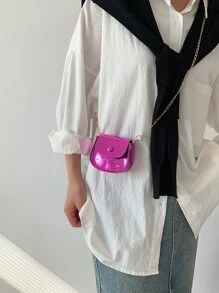 Mini Saddle Bag Metallic Funky Chain Strap