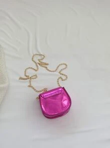 Mini Saddle Bag Metallic Funky Chain Strap