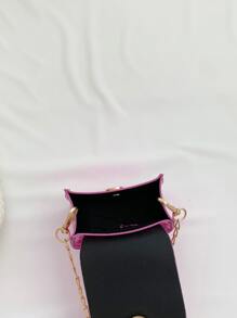 Mini Saddle Bag Metallic Funky Chain Strap