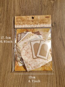 1 Paquete/100 Piezas Papel Estampado Vintage Con Patrones Florales Para Decoración De Collage Y Papelería - Multicolor - Ver 4