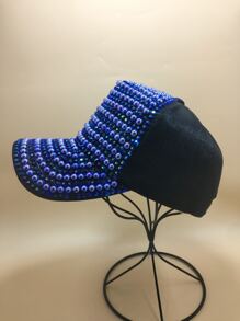 1pc Women Rhinestone Decor Glamorous Baseball Cap For Outdoor