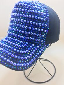 1pc Women Rhinestone Decor Glamorous Baseball Cap For Outdoor