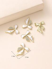 Mujer 5 piezas Accesorio para el cabello de bricolaje con diseño de diamante de imitación lazo miedoso - Multicolor - Ver 2