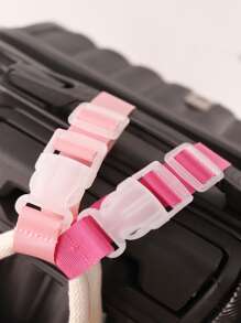 2pcs Adjustable Luggage Strap Pink For Travel Suitcase Buckle Straps,Travel Belt for Adding a Bag,for Connecting Luggage,Make Your Hands Free,Easy to Carry Your Extra Bags,For Women Men Luggage Belt Luggage Packaging Strap Luggage Rope With Buckle For Travel Flight Business Trip Holiday For Suitcase Luggage Case Backpack Duffle Bag - Multicolor - View 1