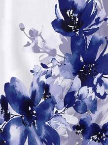 EMERY ROSE Floral Print Batwing Sleeve Tee Graphic Tees Women Tops - White - View 4