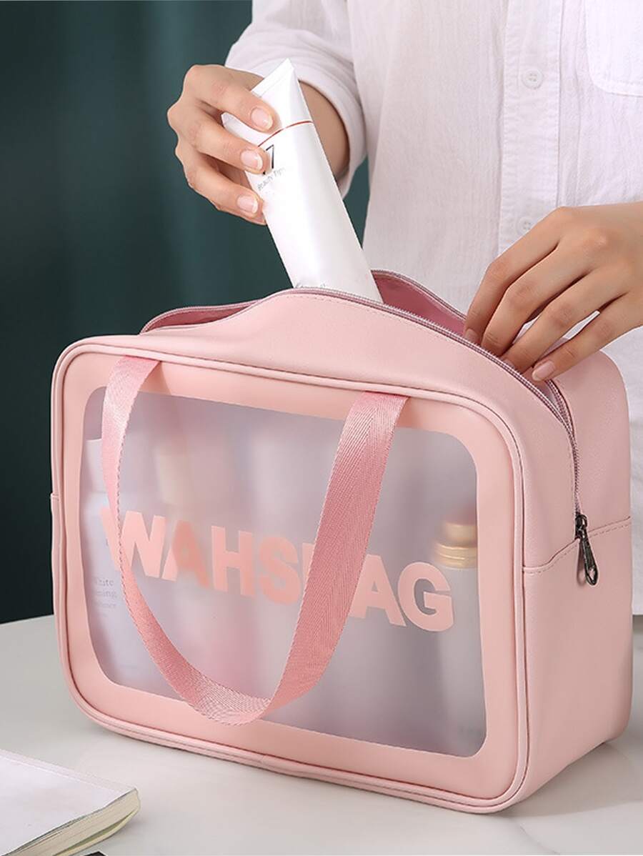 化妝包，化妝品收納包，洗漱包，適用於浴室，旅行，大學寢室，化妝工具，防水，大容量，便攜式 - 彩色 - 查看 1