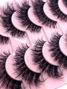 10pairs Densely Curled 3d Faux Mink Eyelashes For Natural-Looking Lengthening, Cross-Over Voluminous Curly Lashes, Suitable For Daily Wear And Stage Makeup - Black - View 6
