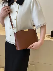 Túi vuông nhỏ thanh lịch màu nâu kim loại trang trí PU cho cuộc sống hàng ngày Túi đeo chéo NINE WEST dành cho nữ JORIE MINI JET SET - màu nâu - Xem 3