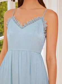 SHEIN Belle 蕾絲邊吊帶裙伴娘禮服