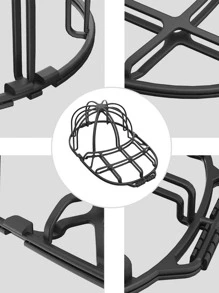 1 pieza estante de protección para ropa con tapa antideformación, soporte de tapa de plástico negro, para el hogar - Negro - Ver 8