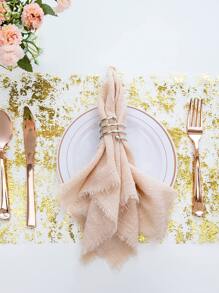 1pc Metallic Table Runner, 28 X 500cm Gold Table Cloth For Dining Table - Gold - View 3
